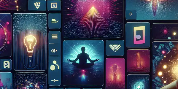 A sleek digital interface showcasing vibrant thumbnails of Japanese adult films in a sophisticated, tech-savvy environment.